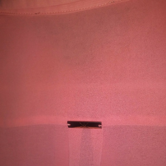 Kardashian Kollection Coral Beaded Sheer Blouse - Picture 6 of 6